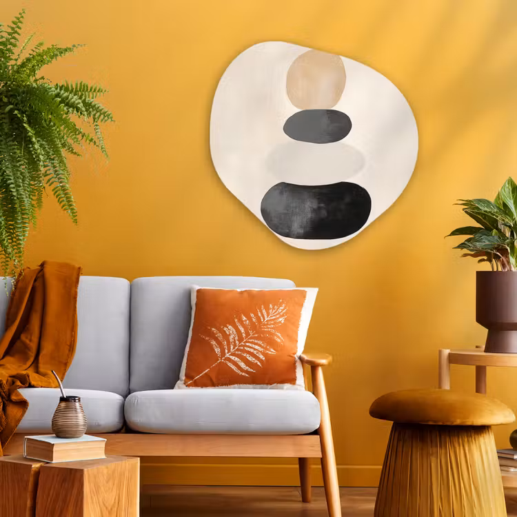 Organisch schilderij - Glas - Japandi - Wabi sabi - Beige — 3