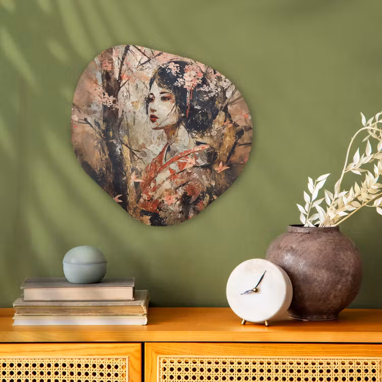Organisch schilderij - Forex - Kimono - Vrouw - kersenbomen — 2