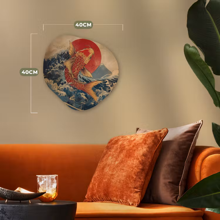 Organisch schilderij - Forex - Koi - Zee - Golven - Zon — 4
