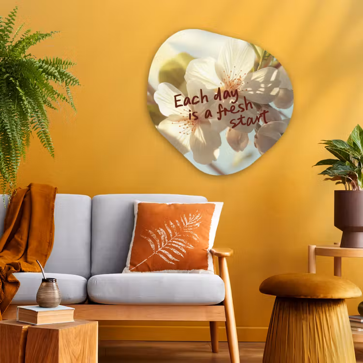 Organisch schilderij - Glas - Bloesems - Zonlicht - Quote - Wit — 3