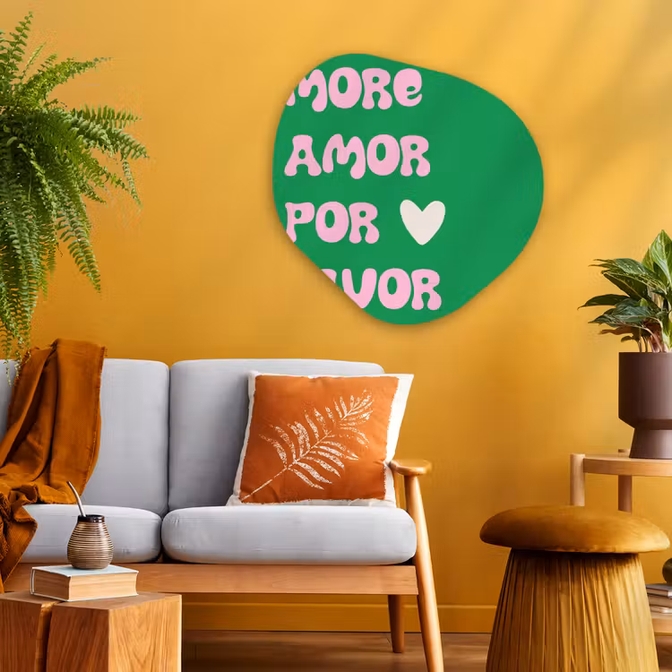 Organisch schilderij - Glas - Amor - Valentijn - Groen - Tekst — 3