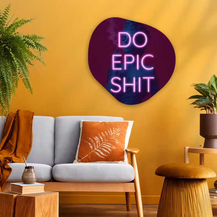 Organisch schilderij - Glas - Buste - Neon - LED - Letters — 3