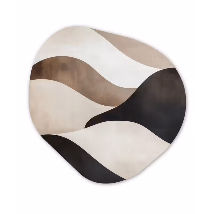 Organisch schilderij - Glas - Golven - Abstract - Beige — 1