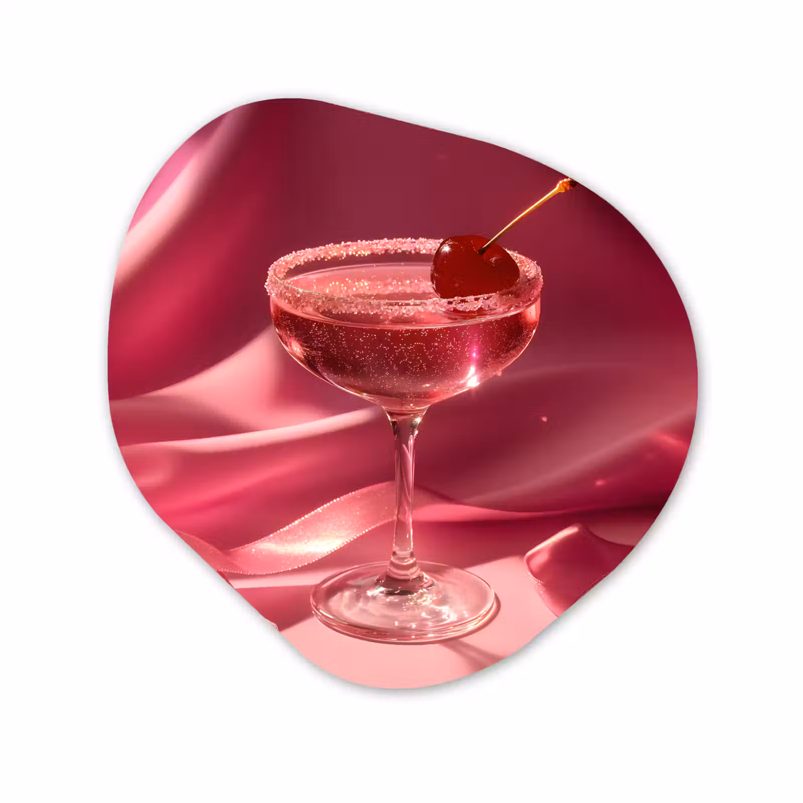 Organisch schilderij - Glas - Cocktail - Pink - Luxe — 1