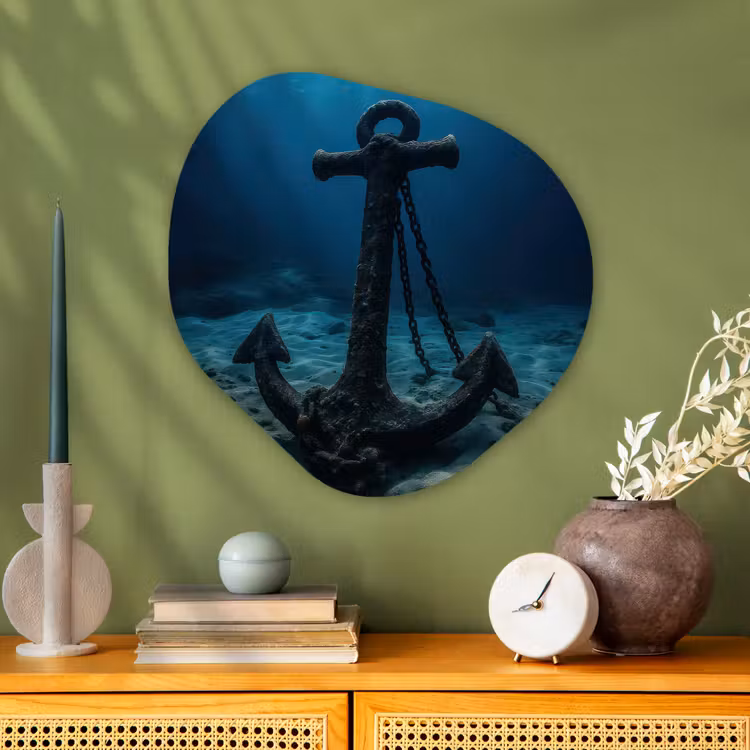 Organisch schilderij - Glas - Anker - Ijzer - Zeebodem - Zand — 2