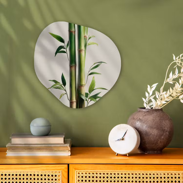 Organisch schilderij - Forex - Bamboestengels - Sierlijk - Groen — 2