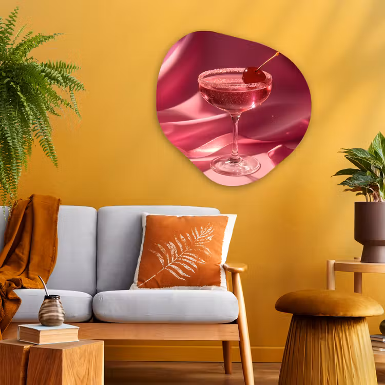 Organisch schilderij - Glas - Cocktail - Pink - Luxe — 3