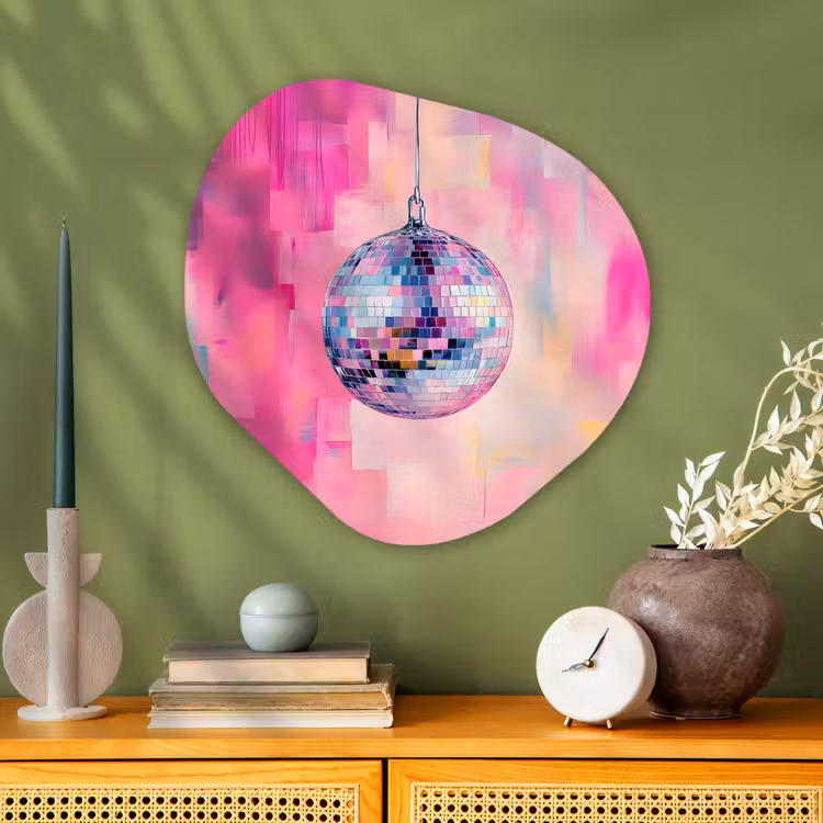 Organisch schilderij - Glas - Discobal - Pink - Verf — 2