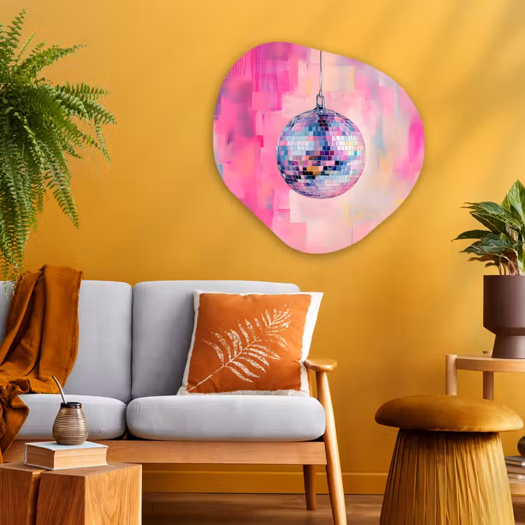 Organisch schilderij - Glas - Discobal - Pink - Verf — 3