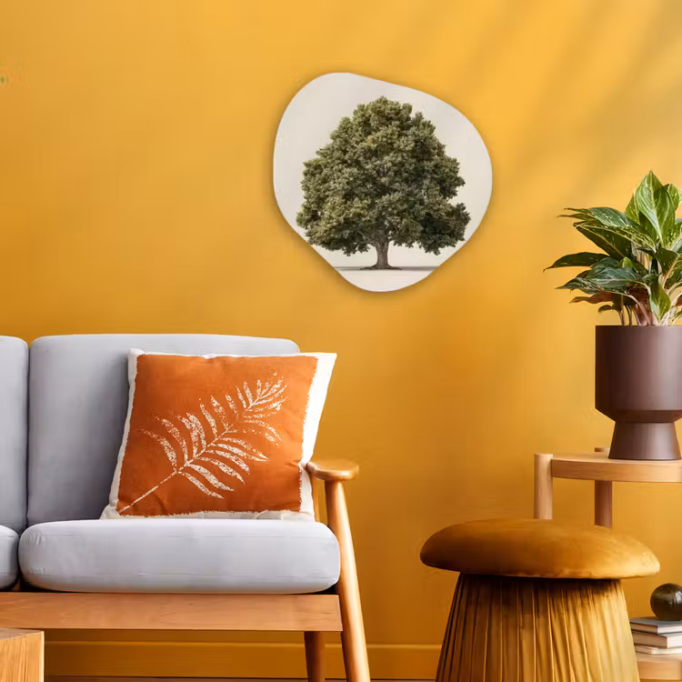 Organisch schilderij - Forex - Eikenboom - Groen - Lichte achtergrond — 3
