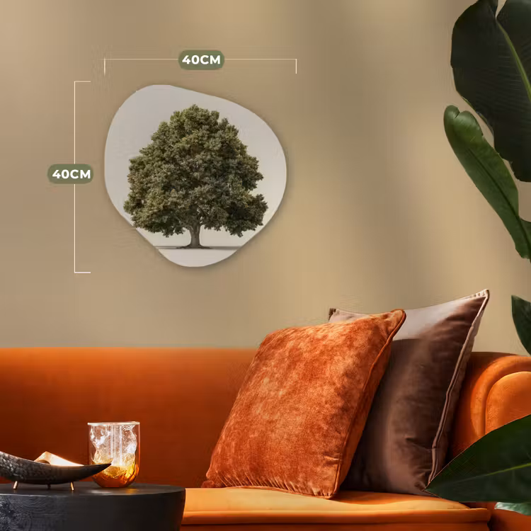 Organisch schilderij - Forex - Eikenboom - Groen - Lichte achtergrond — 4