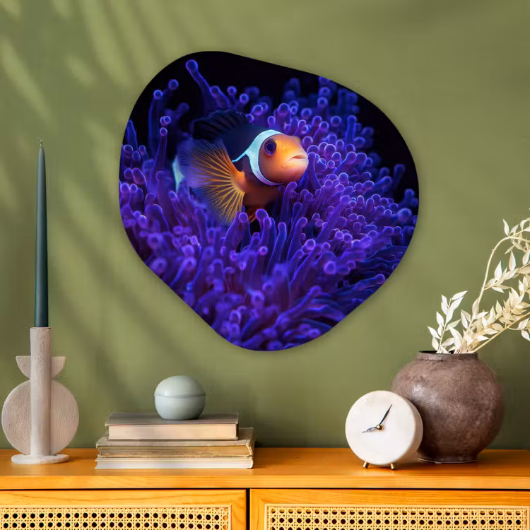 Organisch schilderij - Glas - Koraal - Vis - Oranje - Zee — 2
