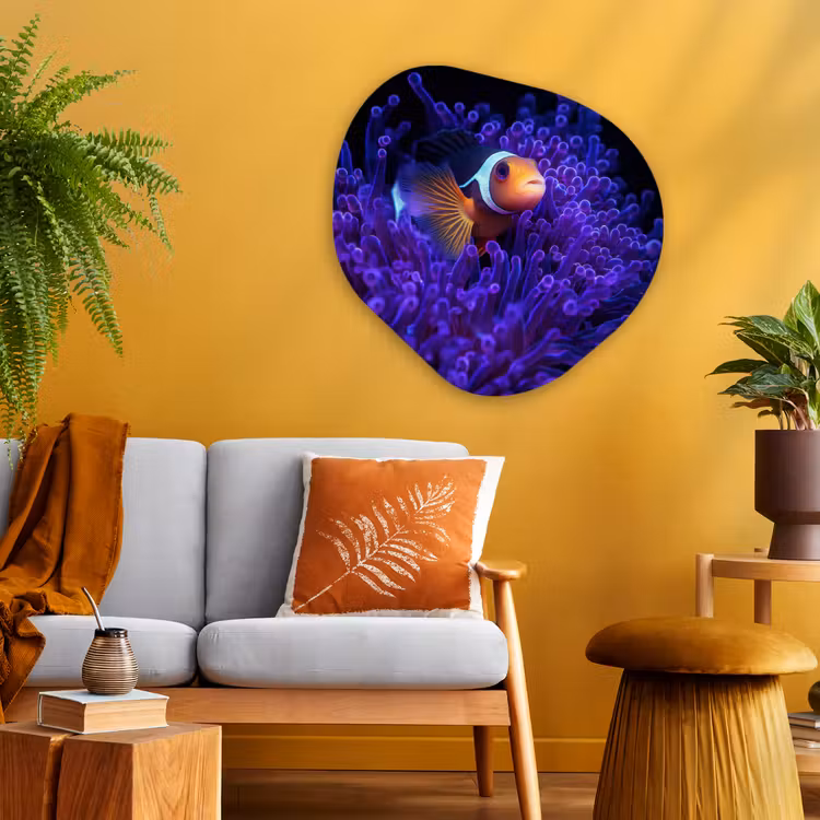 Organisch schilderij - Glas - Koraal - Vis - Oranje - Zee — 3