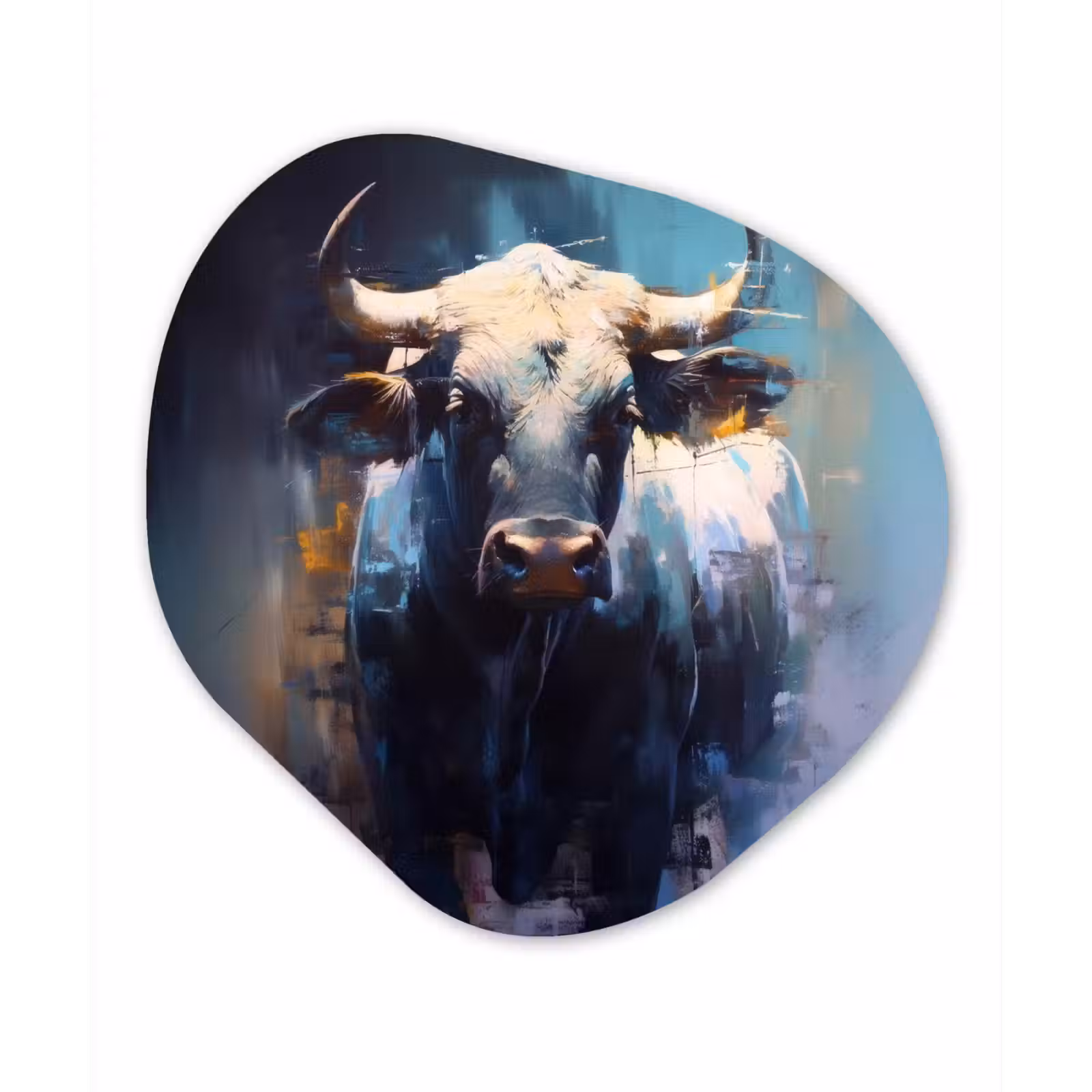 Organisch schilderij - Forex - Stier - Zwart - Abstract - Horens — 1