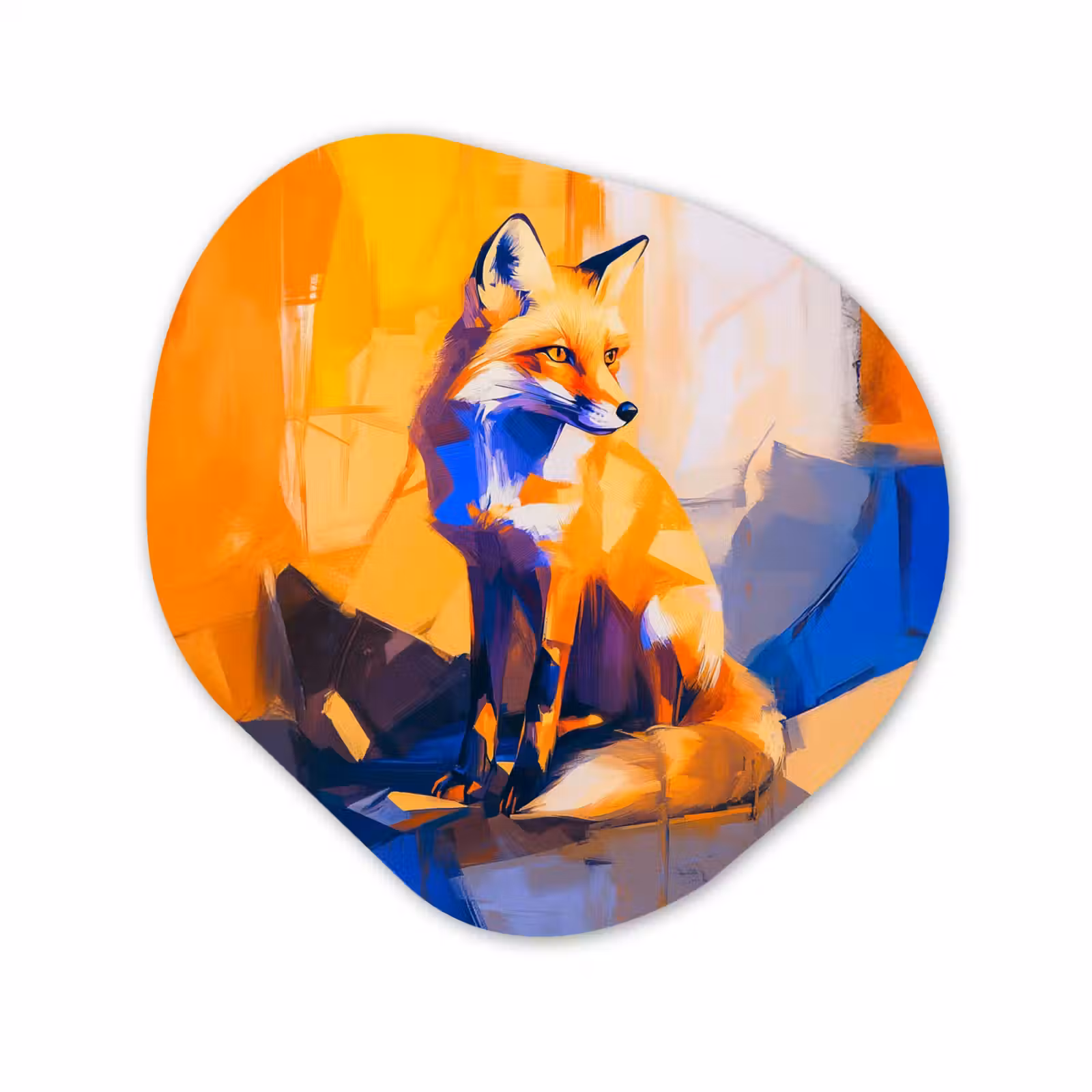 Organisch schilderij - Forex - Vos - Oranje - Vormen - Abstract — 1
