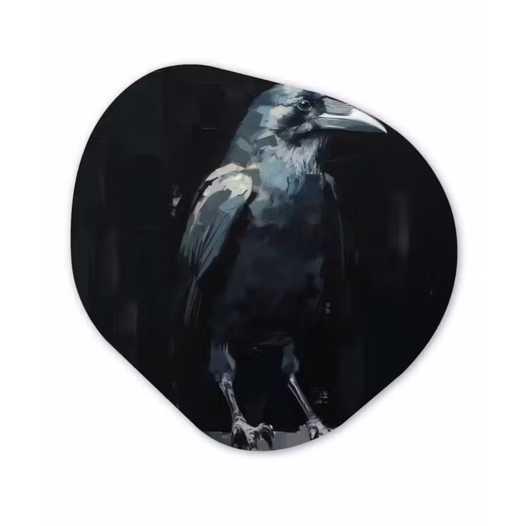 Organisch schilderij - Forex - Raaf - Vogels - Zwart — 1