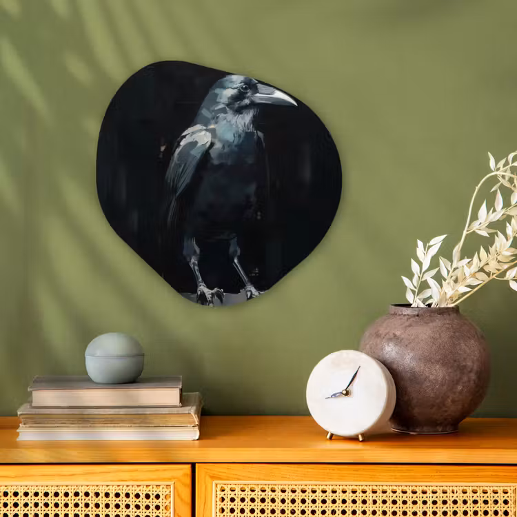 Organisch schilderij - Forex - Raaf - Vogels - Zwart — 2