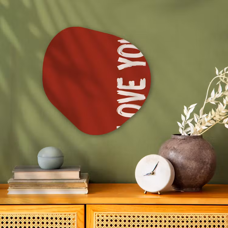 Organisch schilderij - Forex - Schuin - Loveyou - Rood — 2