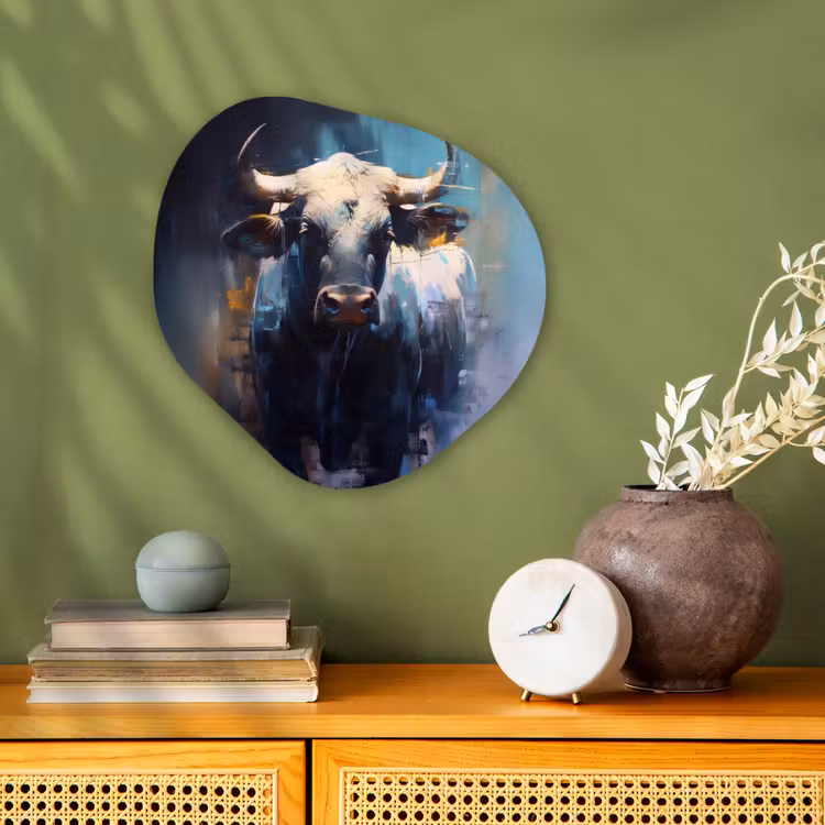 Organisch schilderij - Forex - Stier - Zwart - Abstract - Horens — 2