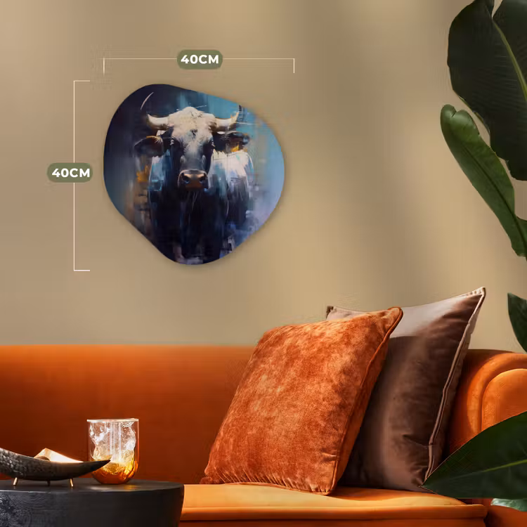 Organisch schilderij - Forex - Stier - Zwart - Abstract - Horens — 4
