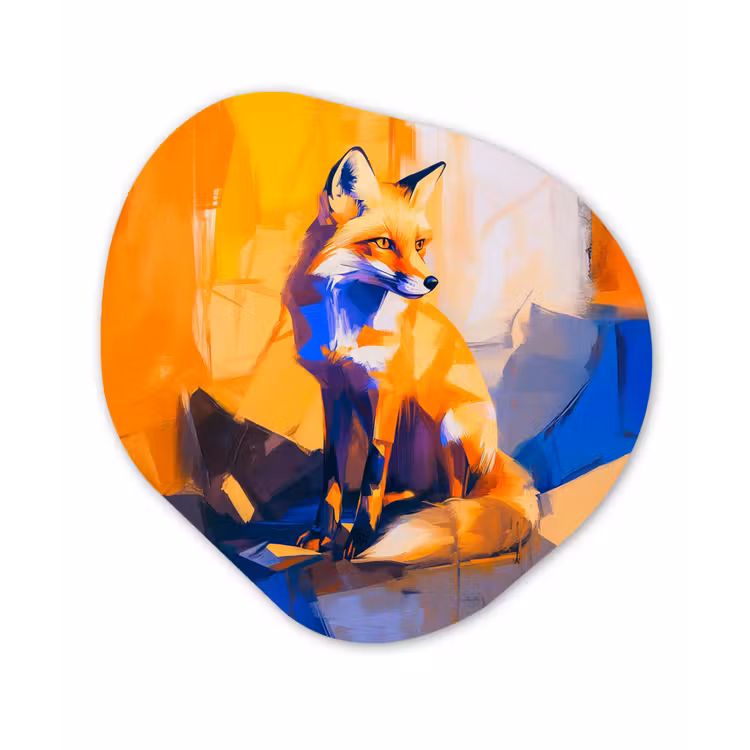 Organisch schilderij - Forex - Vos - Oranje - Vormen - Abstract — 1