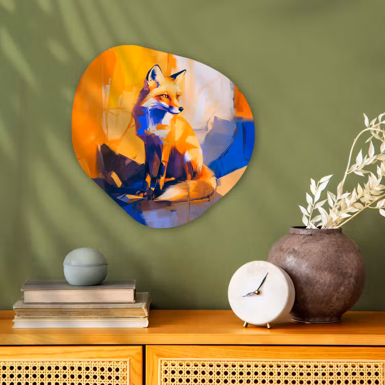 Organisch schilderij - Forex - Vos - Oranje - Vormen - Abstract — 2