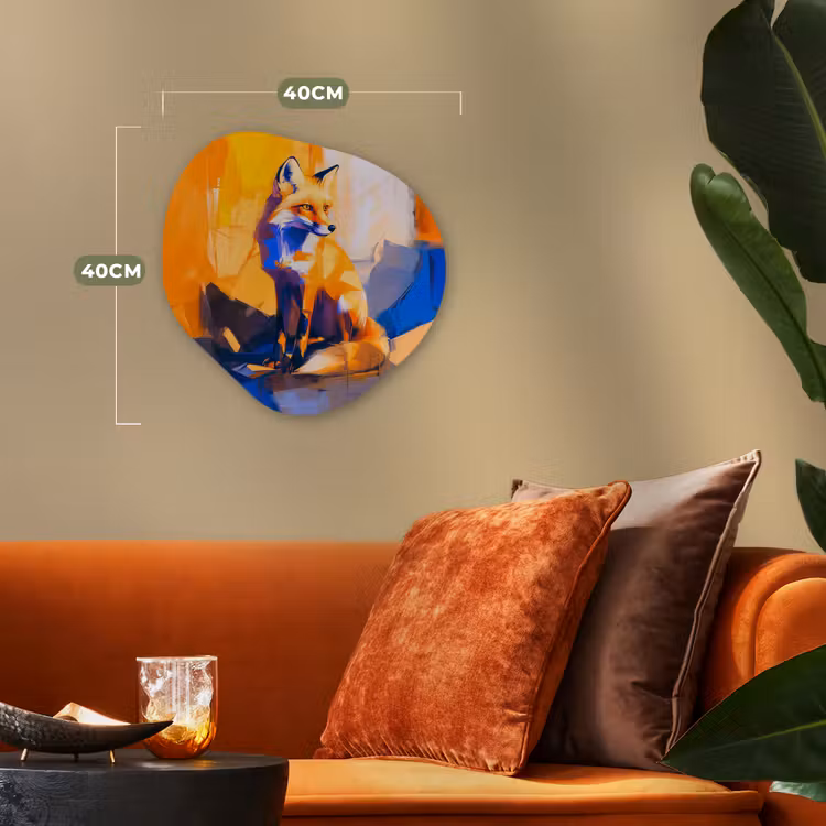Organisch schilderij - Forex - Vos - Oranje - Vormen - Abstract — 4