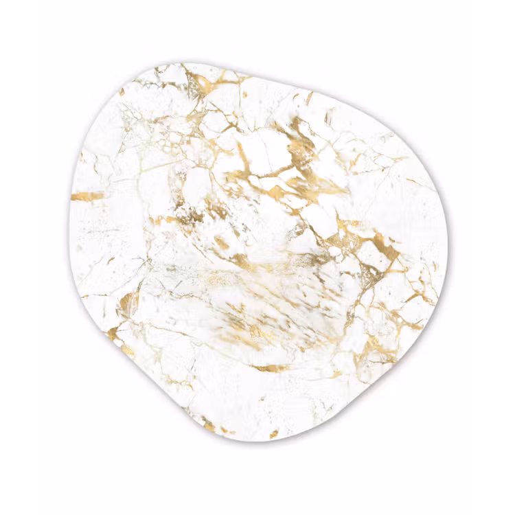 Organisch schilderij - Forex - Wit - Marmer - Luxe - Goud — 1