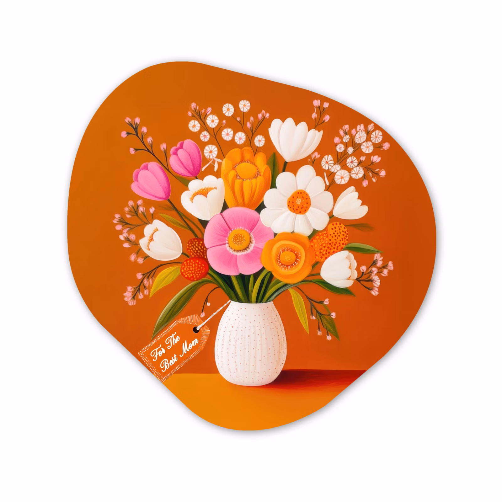 Organisch schilderij - Forex - Vaas - Bloemen - Oranje — 1