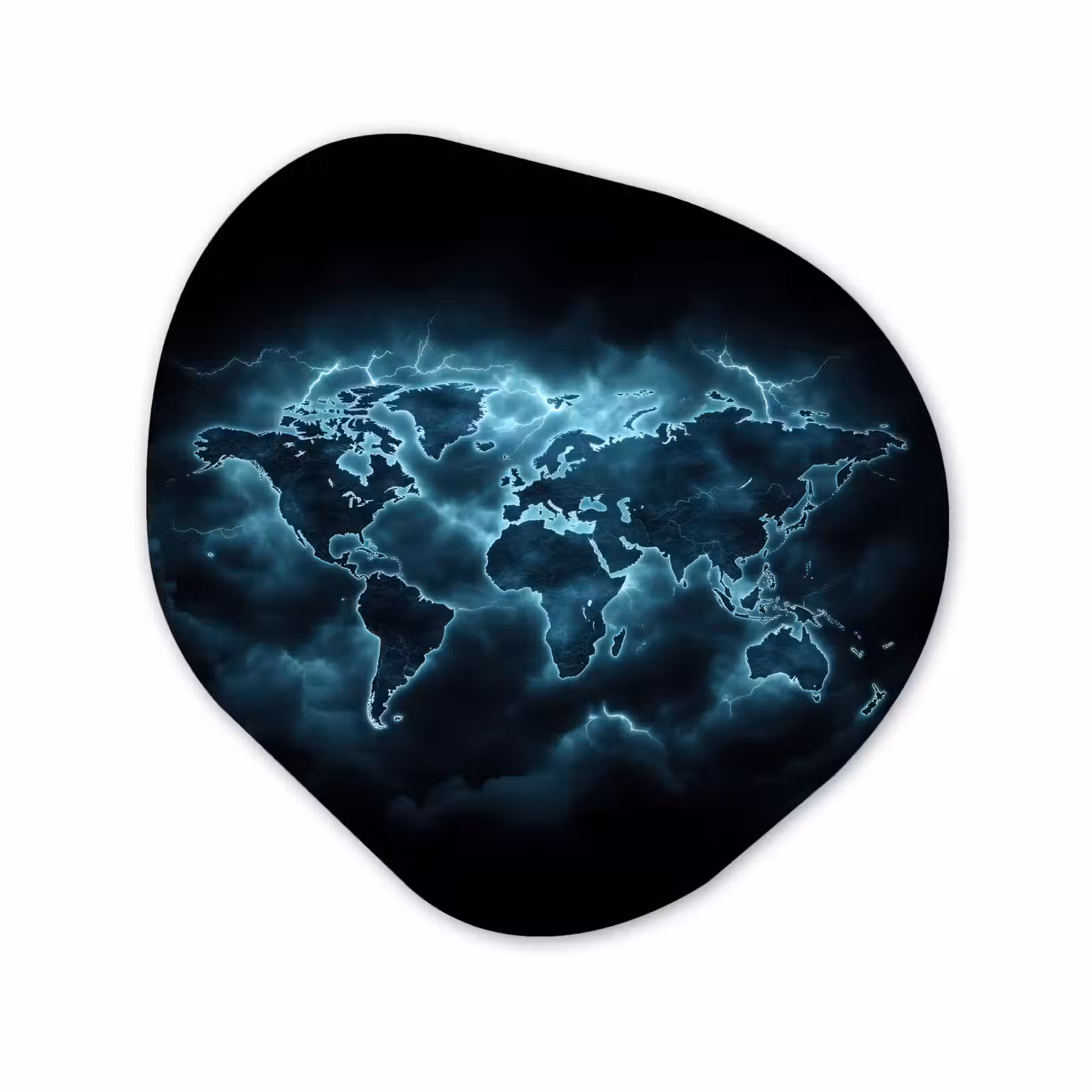 Organisch schilderij - Forex - Wereldkaart - Bliksem - Blauw — 1