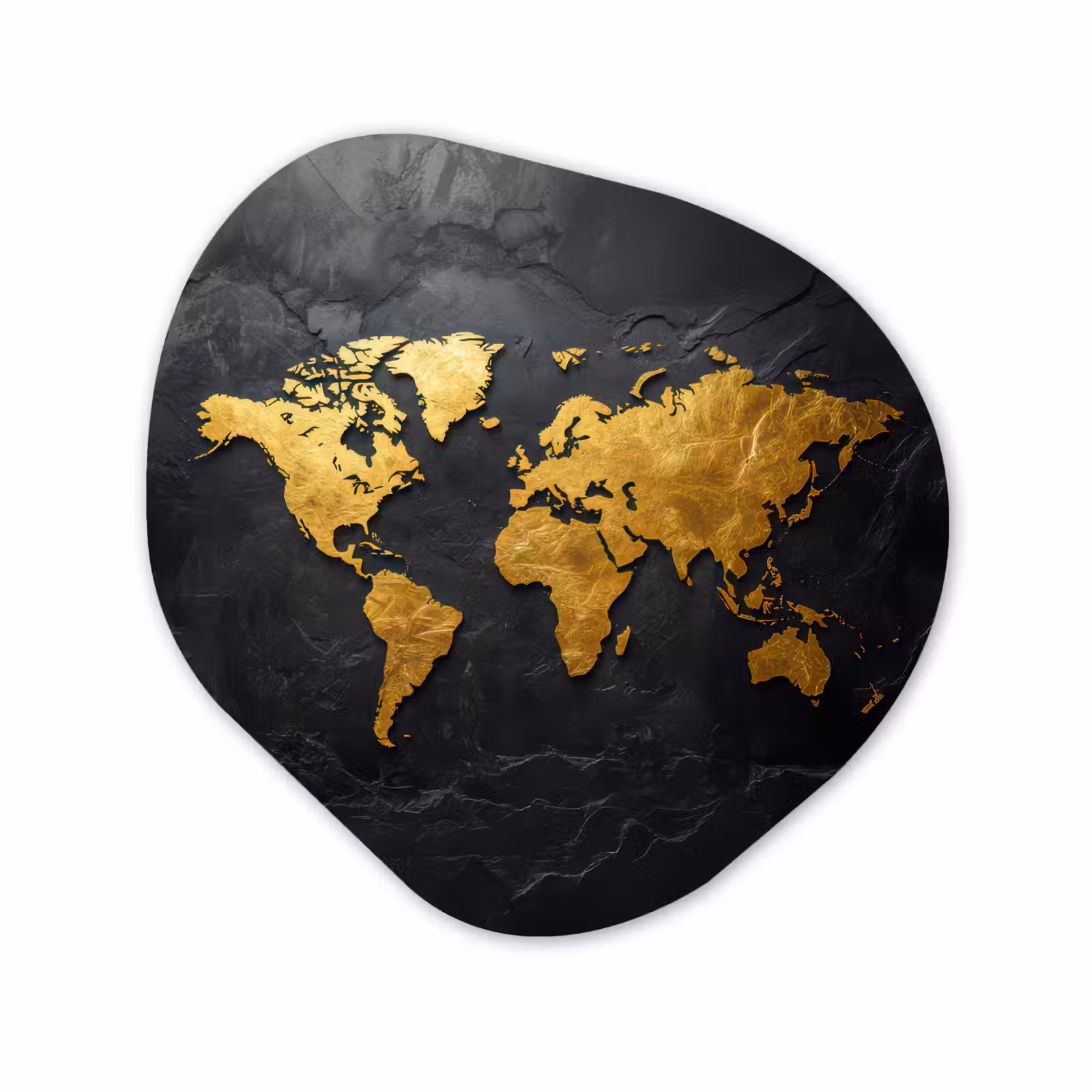 Organisch schilderij - Forex - Wereldkaart - Goud - Steen — 1