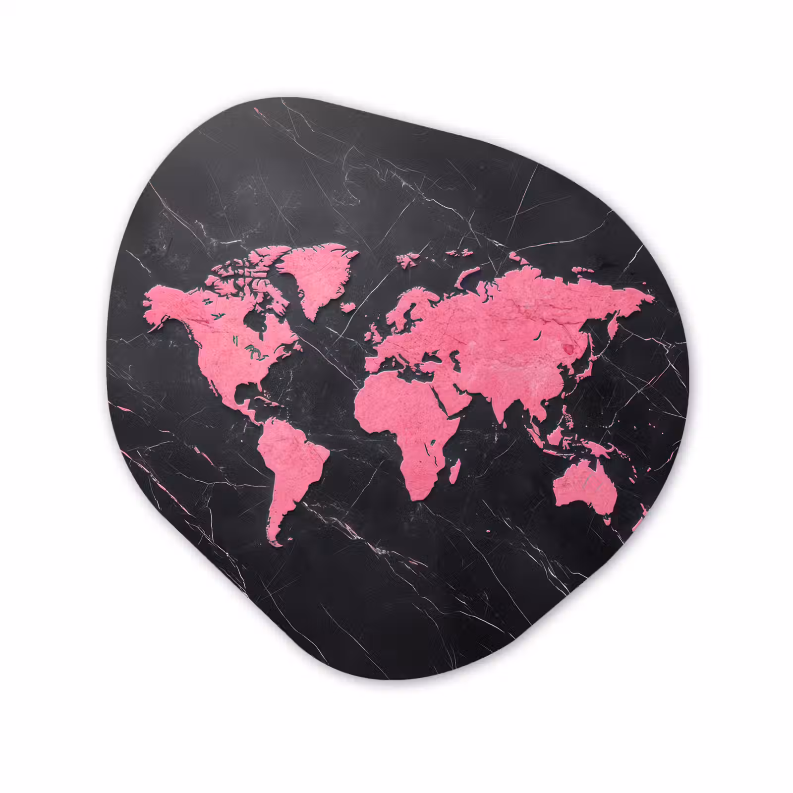 Organisch schilderij - Forex - Wereldkaart - Roze - Marmer — 1
