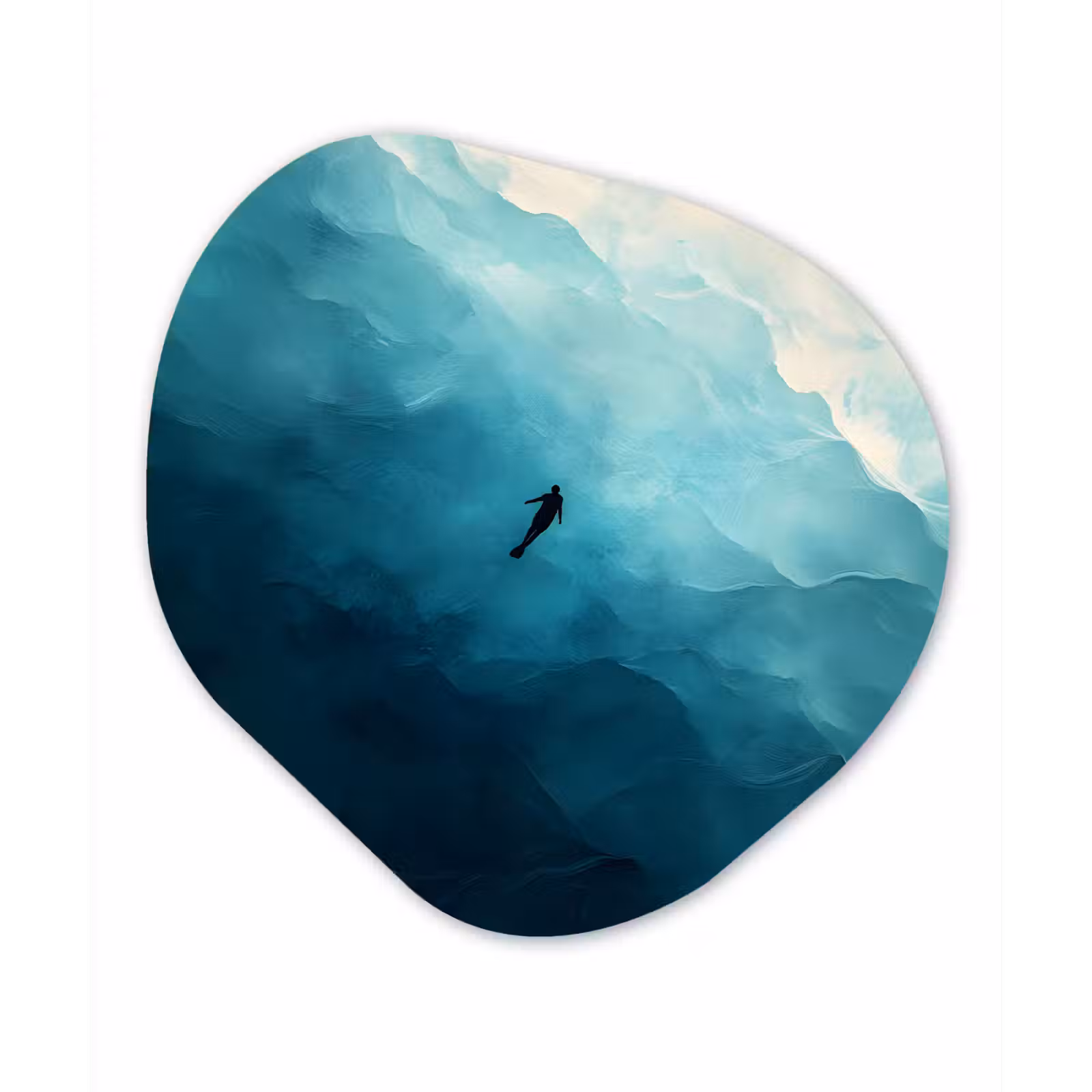 Organisch schilderij - Forex - Zee - Silhouet - Abstract - Blauw — 1