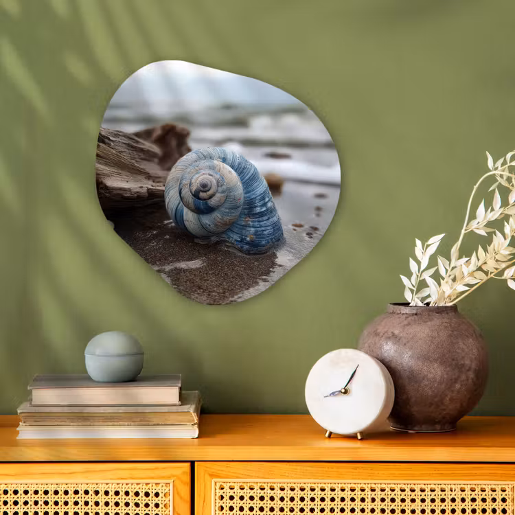 Organisch schilderij - Forex - Schelp - Strand - Blauw - Zee — 2