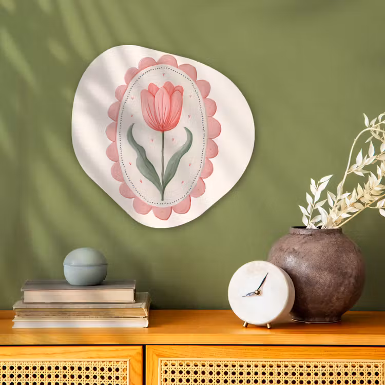 Organisch schilderij - Forex - Tulp - Lijst - Ovaal - Illustratie — 2
