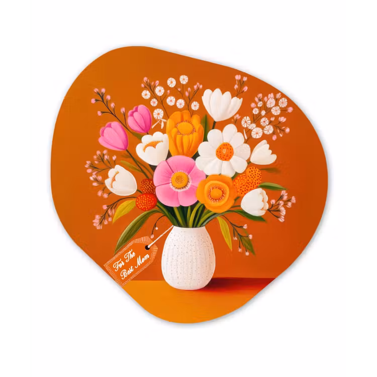 Organisch schilderij - Forex - Vaas - Bloemen - Oranje — 1