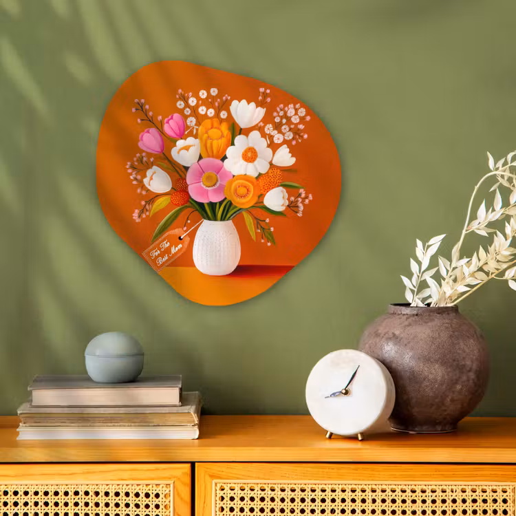 Organisch schilderij - Forex - Vaas - Bloemen - Oranje — 2