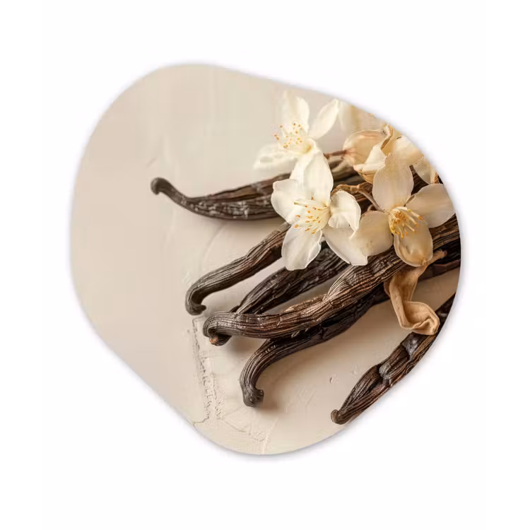 Organisch schilderij - Forex - Vanille - Bloemen - Beige — 1
