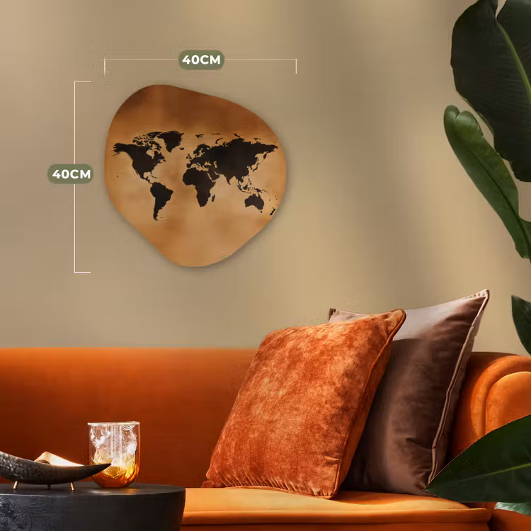 Organisch schilderij - Forex - Wereldkaart - Bruin - Kaart — 4