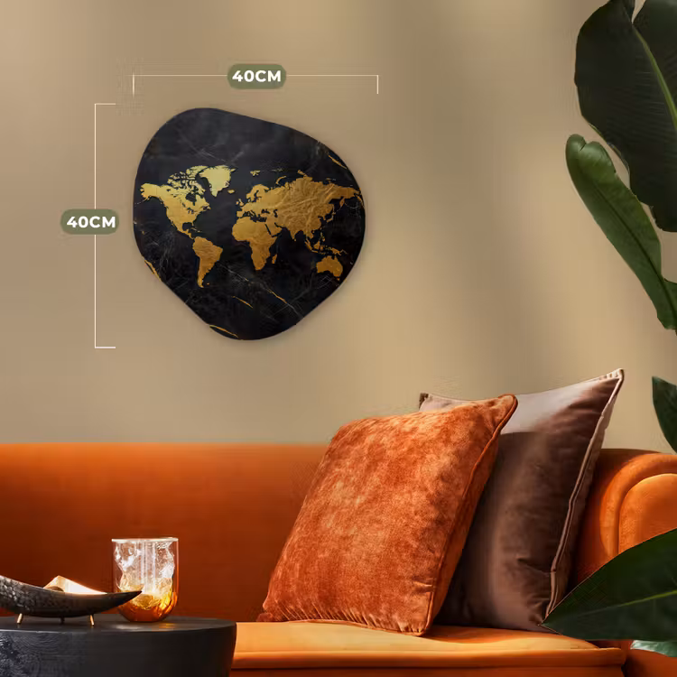 Organisch schilderij - Forex - Wereldkaart - Goud - Marmer — 4