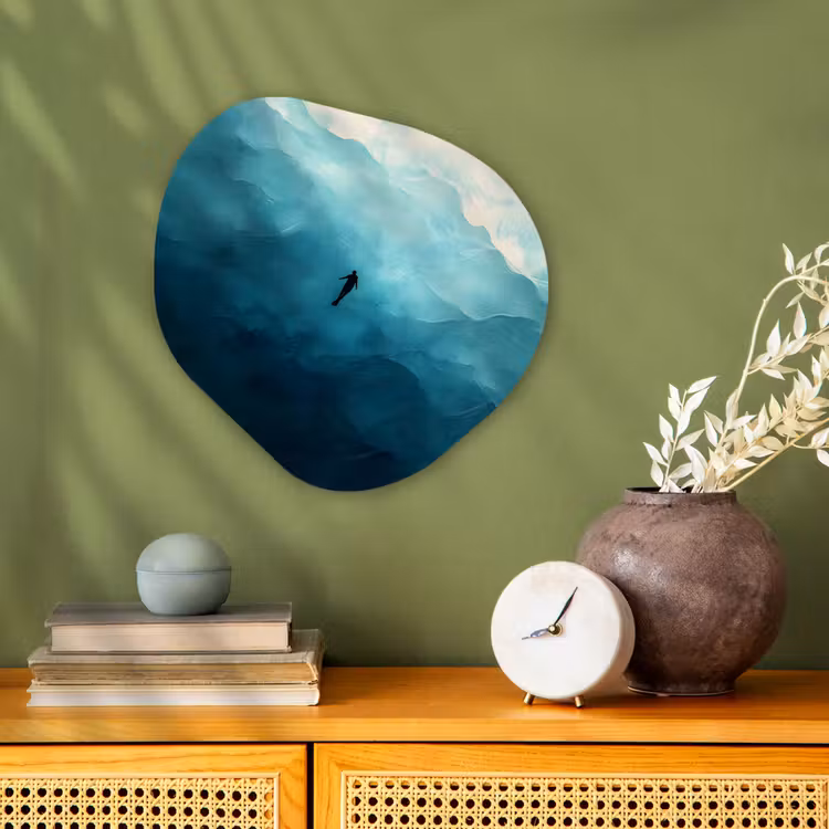 Organisch schilderij - Forex - Zee - Silhouet - Abstract - Blauw — 2