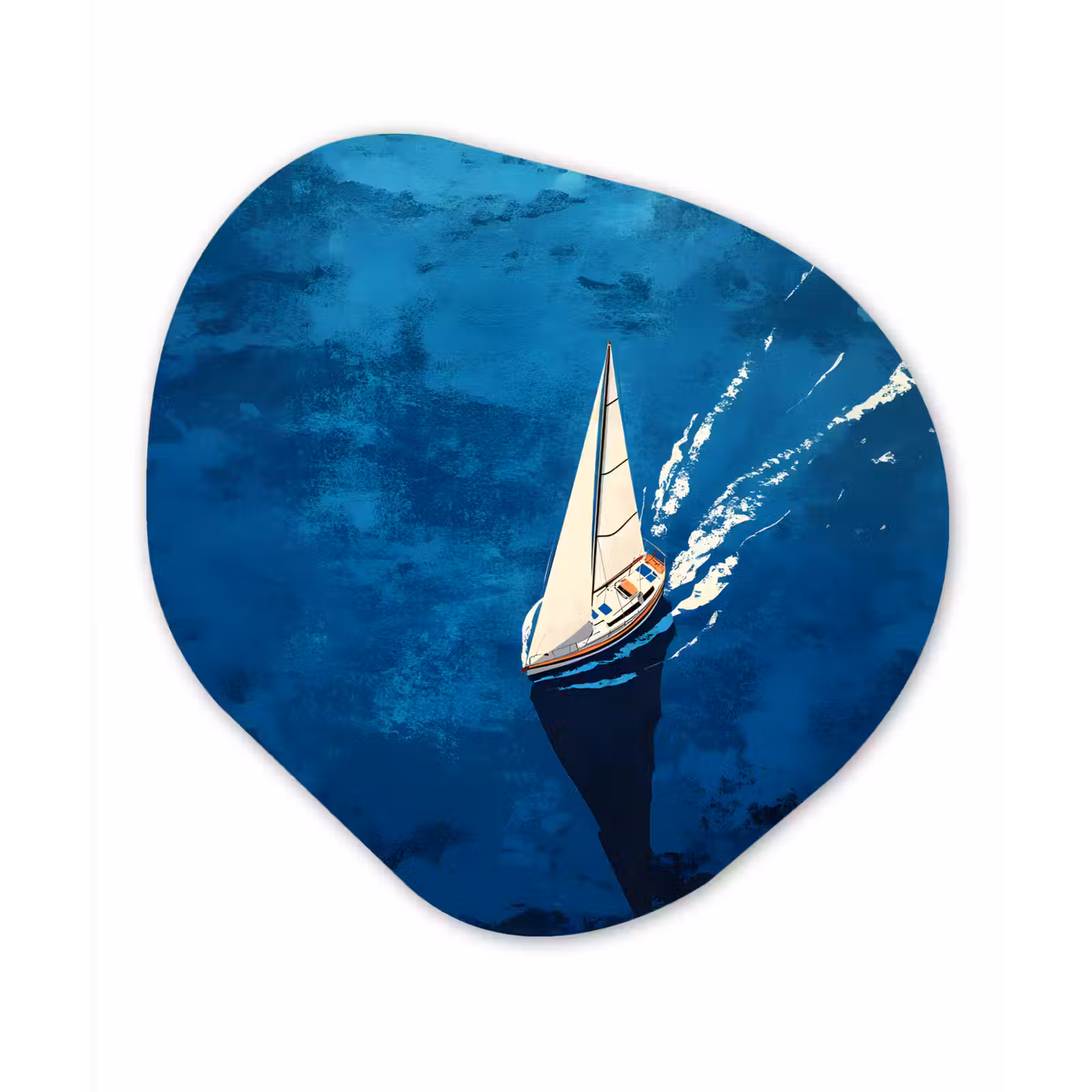 Organisch schilderij - Forex - Zeilboot - Water - Abstract - Schaduw — 1