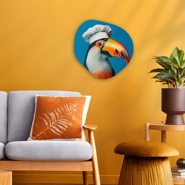 Organisch schilderij - Forex - Toekan - Papegaai - Vogel - Koksmuts — 3