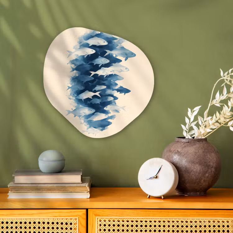 Organisch schilderij - Forex - Vissen - Minimalistisch - Blauw — 2