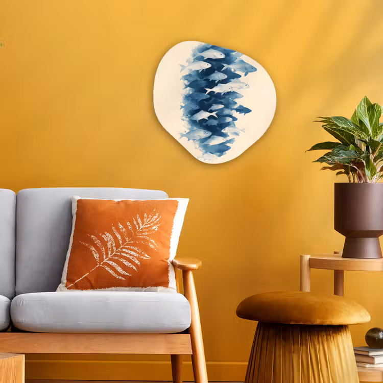 Organisch schilderij - Forex - Vissen - Minimalistisch - Blauw — 3