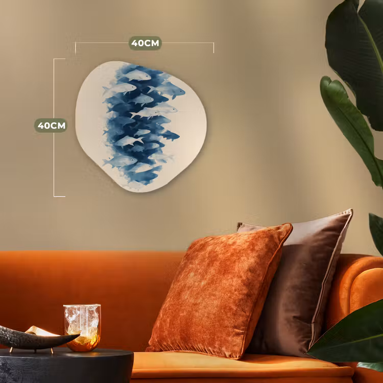 Organisch schilderij - Forex - Vissen - Minimalistisch - Blauw — 4
