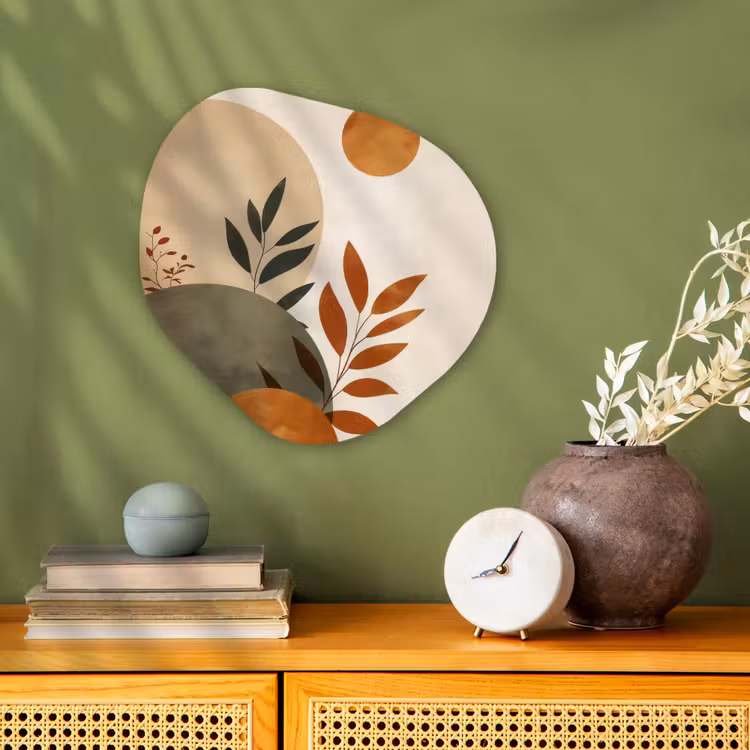Organisch schilderij - Forex - Vormen - Rond - Bladeren - Beige — 2