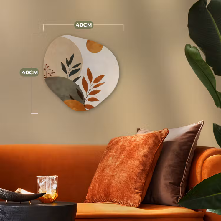 Organisch schilderij - Forex - Vormen - Rond - Bladeren - Beige — 4