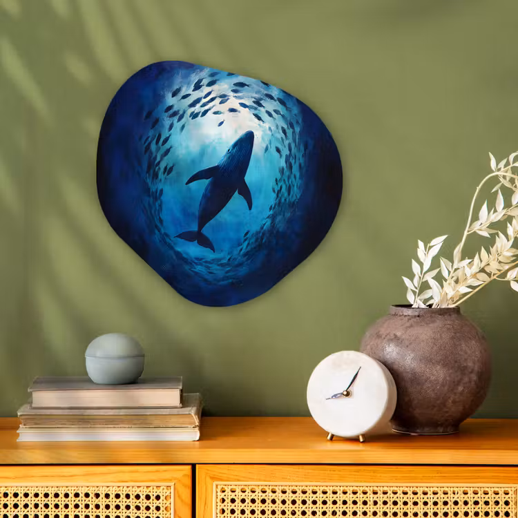 Organisch schilderij - Forex - Walvis - Vissen - Donkerblauw — 2