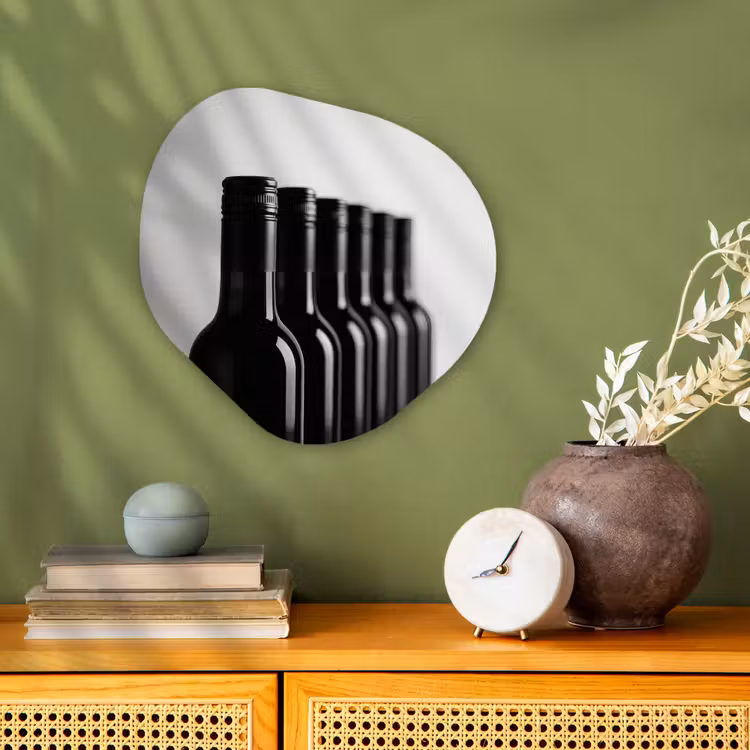 Organisch schilderij - Forex - Wijnflessen - Zwart - Minimalistisch — 2